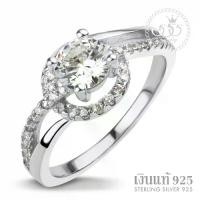 ราคา 555jewelry แหวนเงินแท้ Silver 925 ดีไซน์แหวนเพชรล้อมเกลียวเพชรชู เพชรสวิส รุ่น MD-SLR030 (SLR-B1) (1731600681825372580)