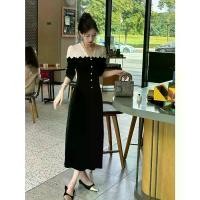 ราคา เดรส แขนยาว กำมะหยี่สีทอง คอลเลคชั่นฤดูใบไม้ร่วงของผู้หญิง [COD] black dress korean style (1732015526943557124)