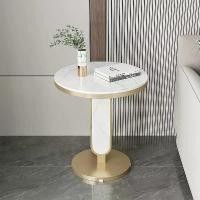 ราคา coffee table โต๊ะกาแฟ โต๊ะกลมหินอ่อน โต๊ะข้างทอง เฟอร์นิเจอร์หรูหราบางเบา (1731245685543240866)