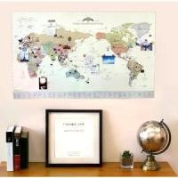 ราคา Decor Travel World Map แผนที่โลก ตกแต่งห้องพร้อมสติ๊กเกอร์ Indigo แผนที่ (1732161166444889787)