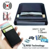 ราคา RFID Card Holder Bag Automatic Pop-out Slim Wallet Stretchable Back Pocket Card Holder Slim Wallet (1731799883279992504)