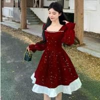 ราคา เดรสกำมะหยี่สีแดงและสีทอง อเนกประสงค์ เหมาชุดกระโปรง ออกงาน ชุดลายดอก ชุดไปทะเล เดรสชีฟอง ชุดแต่งงาน ชุดขาว ชุดสาวอวบ เดรสน่ารักๆ ทรงเอ สาวอวบ ชุดฤดูร้อน เซ็กซี่ เดรสโบว์ เดรสคุ (1731264846487913885)