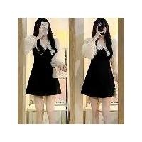 ราคา เดรสแขนยาว ดีไซน์กระโปรงสั้นน่ารัก ผ้ายืด เหมาะสำหรับคนอ้วนหรือน้ำหนักตัว 40-100KG มีไซส์ S-4XL แต่งโบว์ satin prom dressชุดแซกsunshine fashion shop ช ุ ด ส ี แ ด ง ไ (1731834369516209698)
