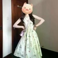 ราคา เดรสยาว สไตล์ฝรั่งเศส แขนกุด พิมพ์ลายดอกไม้ หวานและอินเทรนด์ เหมาะสำหรับฤดูร้อน ระดับไฮเอนด์ เหมาะสำหรับให้เช่าคอนโด black dress korean style pearl wedding (1731962281597961524)