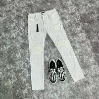 ราคา กางเกงยีนส์ขาเดฟ AM Super white ยีนส์สีขาว เข่าขาว กึงกระบอกเล็ก แฟชั่นสตรีท (ถ่ายจากสินค้าจริง) ผ้ายีนส์ ยืดได้ แต่งขาด ซับหนังสีขาว (1732217580082596078)