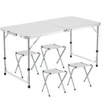 ราคา ชุดโต๊ะเก้าอี้ปิคนิค โต๊ะสนาม พับได้อลูมิเนียม รุ่น T2plus (WHITE) Folding Table120x60x70 พร้อมเก้าอี้พับได้ 4 ตัว (1730321770958654259)