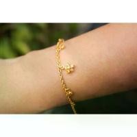 ราคา สร้อยข้อมือ สร้อยข้อบุษราคัมน้ำทองบางกะจะ(Yellow Sapphire) เรือนเงินแท้ 92.5% ชุบทอง พลอยแท้จากประเทศไทย กำไลข้อมือ (1732084385312834700)