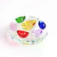 ราคา ก้อนทอง Yellow crystal เงินจีนโบราณ หยวนเป่า พร้อม ถาดรองแก้ว คริสเตล K9 Chinese ingot cyrstal จัดส่งฟรี กทม (1731773249457587815)