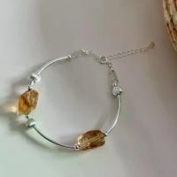 ราคา S925 Silver Hot-Selling New Cat's Eye Yellow Crystal Bracelet Spliced Bent Tube New Chinese Style Design Niche Women Xiaohongshu (1732006431336989770)