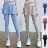 ราคา พร้อมส่งจากไทย (YOGA-048) กางเกงกระโปรงออกกำลังกาย กางเกงโยคะฟิต เอวสูงเก็บหน้าทอง ผ้าใส่สบาย (ไม่มีกระเป๋า) (1731872708914677383)