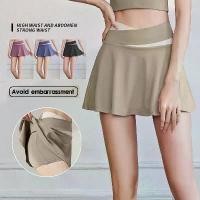 ราคา กระโปรงสั้น (Yoga-049) มาใหม่ กระโปรงออกกำลังกาย เอวสูง กางเกงโยคะ สีทอง ใส่สบาย เหมาะสำหรับใส่ออกกำลังกาย (1731989342164976851)