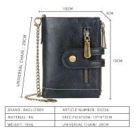 ราคา กระเป๋าสตางค์ Bifold สำหรับผู้ชาย LABER LEE ทำจากหนัง PU สไตล์สั้น ที่ใส่บัตรเครดิตพร้อมสายโซ่ (1731896370106370534)