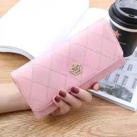 ราคา กระเป๋าสตางค์ PU แบบยาวสำหรับผู้หญิง กระเป๋าคลัตช์สามพับพร้อมหัวเข็มขัดมงกุฎเพชร กระเป๋าใส่บัตรหลายใบ ใหม่ 2023 (1729652328393902286)