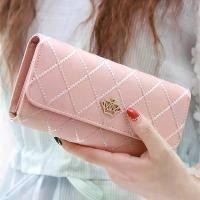 ราคา กระเป๋าสตางค์ใบยาวสำหรับผู้หญิง แฟชั่นสามพับ หัวเข็มขัดมงกุฎเพชร เวอร์ชั่นนักเรียนน่ารัก กระเป๋าสตางค์ Billfold ใหม่ (1729952890927942102)