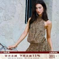 ราคา เดรสพิมพ์ลายเสือดาว ป้องกันทั่วไป สไตล์สาวฮอต เดรสคอเต่าเอวต่ำ แขนกุด เปลือยหลังขนาดใหญ่ กระโปรง (1731856839108101139)