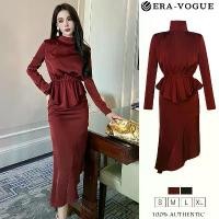 ราคา Eravogue-ชุดเซ็ท 2 ชิ้น ผญ เสื้อแขนยาว+กระโปรง เดรสสีแดง สีดำ เดรสซาติน เดรสผู้หญิง เดรสทำงาน เดรสเซ็กซี่ เดรสเกาหลี 6182 (S-XL) Lady Clothing Women 2025 (1729607590266112041)