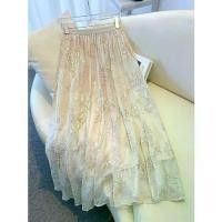ราคา กระโปรง Midi, สำหรับผู้หญิง, ฤดูร้อน, เอวยางยืด, กระโปรงพลีท (1731803749540070963)