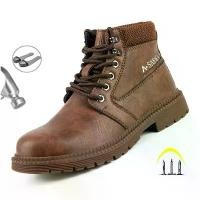 ราคา รองเท้าทำงานสำหรับผู้ชาย, แฟชั่น, กลางแจ้ง, หนัง, หัวเหล็ก, รองเท้าต่อต้านการก่อการร้าย, กันลื่น, ป้องกันการเจาะ, รองเท้าความปลอดภัย, รองเท้าบูทผู้ชาย (1731109994038004220)