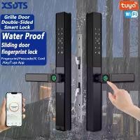 ราคา XSDTS Tuya WiFi สมาร์ทล็อคประตู สองด้าน ลายนิ้วมือ ล็อคอัลลอยด์ดิจิตอล กลางแจ้ง กันน้ำ สแตนเลส ประตูย่าง ประตูบานเลื่อน ล็อค รหัสผ่าน/IC การ์ด/กุญแจปลดล็อค (1730713773656803587)