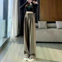 ราคา กางเกงขากว้างสำหรับผู้หญิง เอวสูง กระชับสัดส่วน เดรด ร่างกายรูปลูกแพร์ ขาตรง ยาวถึงพื้น หัวเข็มขัดคู่ กางเกงสูทลำลอง เหมาะสำหรับฤดูใบไม้ผลิและฤดูใบไม้ร่วง กางเกง ผ้า ฮานาโกะ ขากร (1731772805632591433)