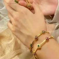ราคา (กำไล) กำไลนพเก้าดอกไม้ พลอยแท้ ตัวเรือนเงินแท้92.5% ถมทอง สินค้ามีใบรับประกันของแท้ aufu store (1732160140638258442)