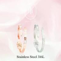 ราคา กำไล Stainless Steel 316L ประดับเพชร CZ แนะนำ (1732054055427802740)
