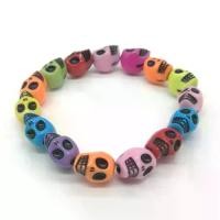 ราคา สร้อยข้อมือโครงกระดูกหัวกะโหลก, สไตล์พังก์กอธิคย้อนยุค, สำหรับผู้หญิงและผู้ชาย, สไตล์ฮิปฮอป, สร้อยข้อมือลูกปัดยืดหยุ่น, กำไล (1730230981598480940)