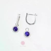 ราคา Rosen'marry/ต่างหูพลอยไพลินแท้ ตัวเรือนเงินแท้ 925 ชุบทองคำขาว พร้อมกล่อง RE050 พลอยแท้เสริมดวง , ของขวัญ (1732080610672543682)