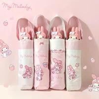 ราคา ร่ม Melody ของฉัน Sanrio ลายหัวใจสีชมพูและสีขาวน่ารัก ร่มกันฝนและแสงแดด พลาสติกทนทาน ขนาดเล็ก สำหรับผู้หญิง เหมาะสำหรับของขวัญวันเกิด คริสต์มาส และวันวาเลนไทน์ กันแดดในฤดูร้อน สีพาสเทล ธีมที่สะดุดตา (