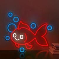 ราคา ป้ายไฟนีออน, การออกแบบปลาสีแดงและสีทองที่คายฟองสบู่, ขับเคลื่อนโดย USB, ขนาด 40 * 34 ซม., เหมาะสำหรับตกแต่งผนัง, ไฟ LED คริสต์มาส, วัสดุอะครีลิค, เหมาะสำหรับเด็กและวัยรุ่น, ตกแต่งห้องนอนปาร์ตี้ (17317