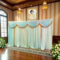 ราคา ผ้าฉากจัดงานทรงยุโรป งานแต่ง งานบวช งานพิธี ห้องประชุม ม่านฉากหลังพระ สำเร็จรูป 3 เมตร 4 เมตร 5 เมตร (1731829317904533811)