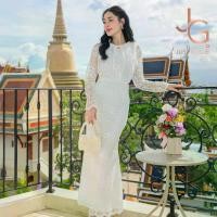 ราคา [TK] ชุดขาว white dress เดรสสีขาว ชุดขาวออกงาน เดรสขาวใส่เข้าวัดทำบุญ งานบุญงานบวช งานแต่ง ชุดราคาถูก มีไซส์ S M L XL (1732093486181942956)