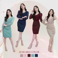 ราคา F281 ชุดออกงาน งานแต่ง งานบวช ทำงาน เดรสสั้นอขนยาวชีฟอง (1730567567854439388)