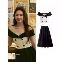 ราคา 【COD】✨สุดคุ้มลด50%✨ ชุดสูทแฟชั่นสาวไทยสไตล์เฮปเบิร์น เสื้อเชิ้ตแขนสั้นสีตัดกันกระโปรงจีบ ชุด2ชิ้นพรีเมี่ยมใส่เที่ยวทะเล งานแต่ง ทำงาน เนื้อผ้านุ่มเบาสวมใส่สบาย ดีไซน์โมเดิร์นเข้ากับทุกโอกาส (173196183