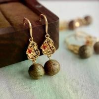 ราคา ต่างหู Qinan Agarwood, เถาองุ่นสีเงินแท้, เครื่องประดับหู Qinan Yinge เงินโบราณ, ธรรมชาติจากไหหลำ (1732074760615200127)