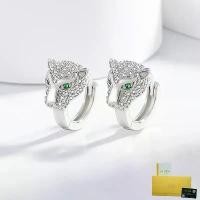 ราคา [พร้อมใบรับรอง Gra] บุคลิกภาพของผู้หญิงฮิปฮอปเพชรชุดเสือดาวหัวหูหัวเข็มขัดยึดสี Moissanite ต่างหู Feminity ต่างหู ขายดีประจำเดือนนี้ (1732198763051582788)