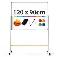 ราคา ไวท์บอร์ดติดแม่เหล็ก กระดานไวท์บอร์ด 2 หน้า ไวท์บอร์ดสำนักงาน Whiteboard มีล้อเลื่อน ปรับสูงได้ เขียนลื่น ลบง่าย ติดแม่เหล็กได้ เคลื่อนย้ายสะดวก ฟรี! ปากกา ยางลบ แม่เหล็ก (1732000152501257640)