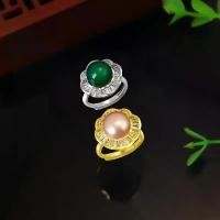 ราคา แหวนชุบทอง ลายดอกไม้วินเทจ หินทองทรายเวียดนาม ฝังมุกเปิด สำหรับผู้หญิง ปีใหม่ (1731941261572605155)