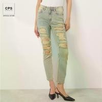 ราคา CPS CHAPS กางเกงยีนส์ทรงสลิมแต่งริ้วขาด ผู้หญิง DESTROYED SLIM FIT JEANS รุ่น C25WFJA187 (AW25#A1) (1731874211873129774)