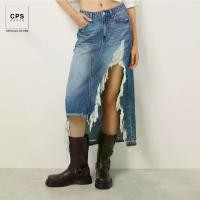 ราคา CPS CHAPS กระโปรงยีนส์ยาวแต่งขาด ผู้หญิง DISTRESSED DETAIL MAXI SKIRT รุ่น C25WFVA182 (AW25#A1) (1731874212074456366)