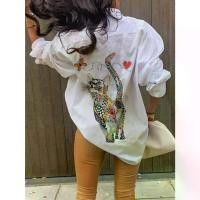 ราคา เสื้อเชิ้ตแขนยาวพิมพ์ลายแมว กระเป๋าปะ กระดุมหน้า สไตล์ลำลอง สำหรับผู้หญิง เหมาะสำหรับฤดูใบไม้ผลิและฤดูใบไม้ร่วง เสื้อผ้าผู้หญิง เสื้อสงกรานต์ ผู้หญิง เสื้อ ระดับ ซ้อ คน อวบ (1731986871381100079)