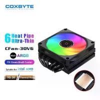 ราคา CFan-30V6, COXBYTE, 6 ท่อความร้อน, CPU แรงดันล่าง, คูลลิ่งแบบแอร์คูลเลอร์, ขนาด 45 มม., พัดลม 9 ซม., เหมาะสำหรับแชสซี LGA1200/1700/AM4/5 ITX (1732104182423259055)