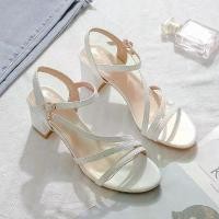 ราคา รองเท้าแตะส้นสูง สีดำ สำหรับผู้หญิง รองเท้าแฟชั่นเกาหลี รองเท้าแตะผู้หญิง ลดราคา (1731482827368269885)