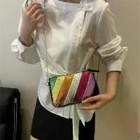 ราคา กระเป๋าผู้หญิง ลายสายรุ้ง ทันสมัย น้ำหนักเบา กระเป๋าคลัตช์ กระเป๋าสะพายโซ่ กระเป๋าสะพายข้าง กระเป๋าโทรศัพท์ ใหม่ในปี 2568 เหมาะสำหรับ OOTD, #tiktokcausal hobo bag กระเป๋า ลดราคา (1731219980775818976)
