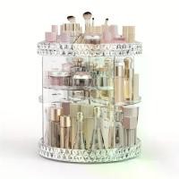 ราคา สง่างาม, 360 องศา กล่องเก็บเครื่องสำอางแบบหมุนได้ ประดับคริสตัลคล้ายกระจก ตู้เก็บเครื่องสำอางความจุสูง เหมาะสำหรับโต๊ะเครื่องแป้ง ตู้เก็บของบนเคาน์เตอร์ เหมาะสำหรับน้ำหอม ลิปสติก (1732041818532251400)