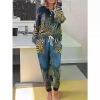 ราคา ชุดสตรี เสื้อแขนยาว คอวี ยืดเล็กน้อย พิมพ์ลายดิจิตอล และ กางเกงขายาว [COD] สงกรานต์ ชุด เสื้อ พลีท เซ็ท ขายาว สวยๆ เดรส อัด พลีท ชุด จั๊ม สูท (1732005334775858692)