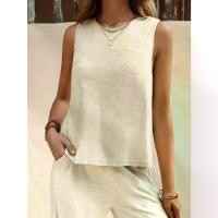 ราคา DP, [COD] ชุดเสื้อกั๊กและกางเกงขากว้างสำหรับผู้หญิง แฟชั่นฤดูใบไม้ผลิและฤดูร้อน สีทึบ 021573 สงกรานต์ ชุด เสื้อ พลีท เซ็ท ขายาว สวยๆ เดรส อัด พลีท ชุด จั๊ม สูท (1732005327812855300)