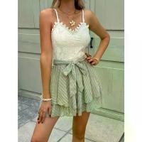 ราคา เสื้อสายลูกไม้แฟชั่นใหม่ทุกฤดูกาลกระโปรงสั้นชุดกางเกงขาสั้นทอชุดสองชิ้นสไตล์ลำลองสไตล์วันหยุด [COD] เซ็ท ขายาว สวยๆ สงกรานต์ ชุด เอี๊ยม ยีนส์ ขา สั้น (1732068351982733062)