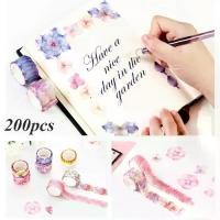 ราคา กระดาษกาว ตกแต่ง แบบมีสไตล์ สำนักงานเทค 2 200 ชิ้น เทปกาว สมุด เทปแมสเคด ลายกลีบดอกไม้ (1732109094900565615)