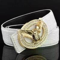ราคา เข็มขัดหนังแท้, เข็มขัดนกอินทรี, สำหรับผู้ชาย, หนังวัวชั้นบนสุด, สไตล์เกาหลี, อินเทรนด์, หัวเข็มขัดกลม, หุ้มด้วยเพชร, สีขาว, เข็มขัดกางเกงหนังแท้ (1731882005559805927)